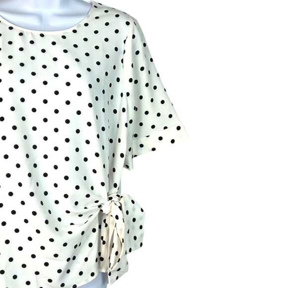 Tommy Hilfiger Harbor Polka Dot Waist Tie Relaxed Fit Womens Top NWOT Sz M - Picture 2 of 8